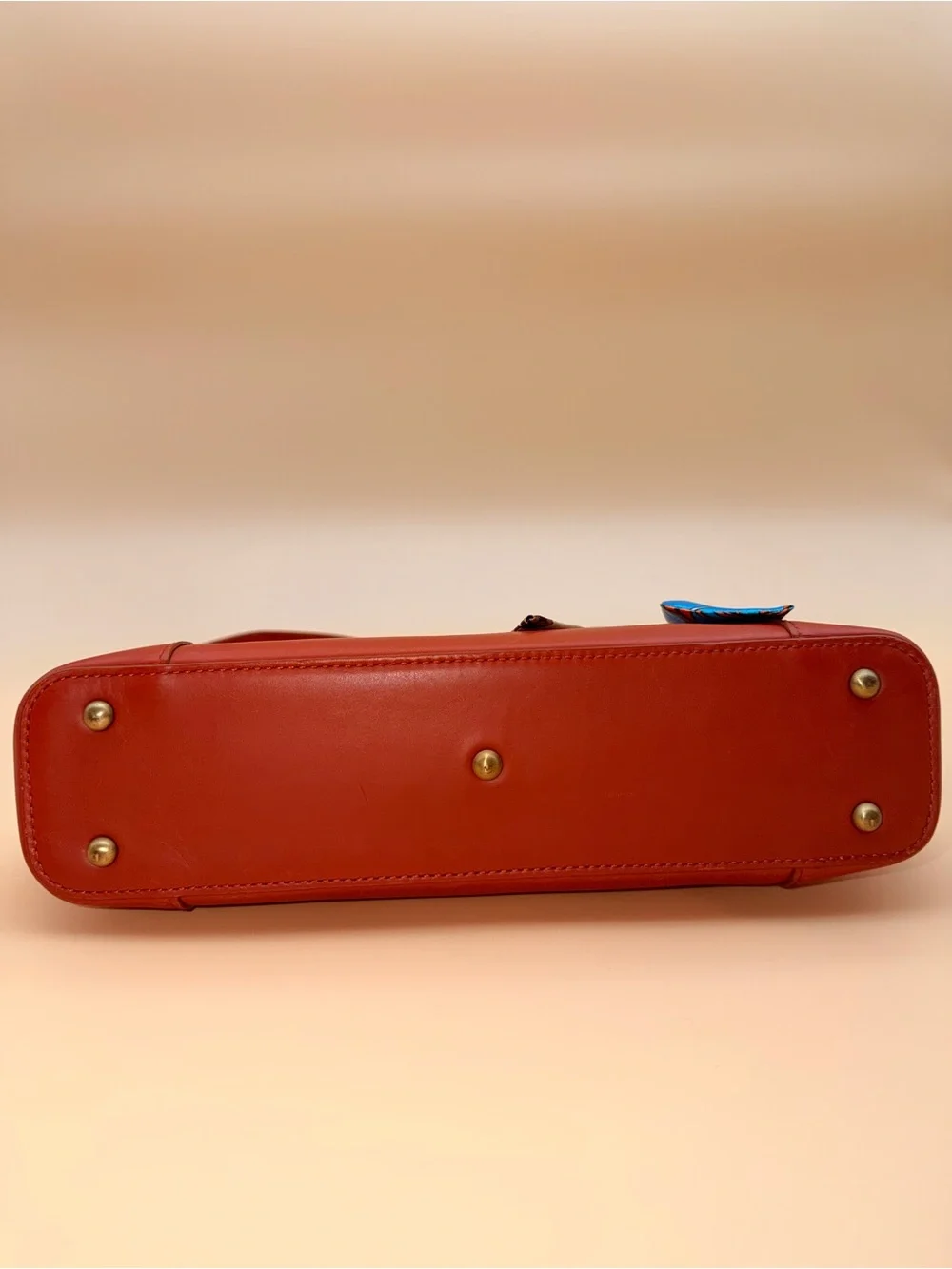 Burberry Vintage Terracotta Leather Shoulder Bag Nova Check Lining